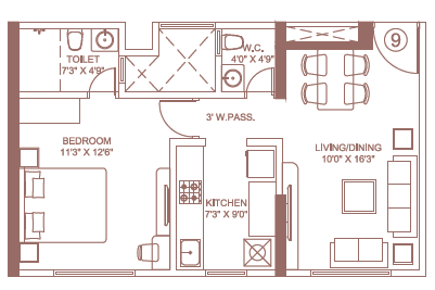 Flat No 9 470 Sq.Ft